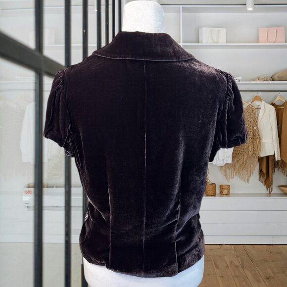 BCBGMAXAZRIA Dark Purple Velvet Jacket | Size Small - Picture 7 of 8